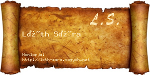 Lóth Sára névjegykártya